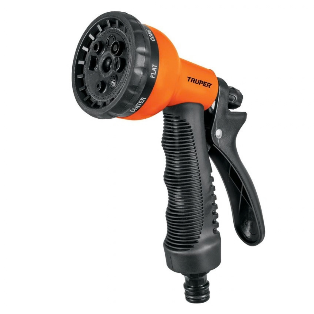 PISTOLA PARA RIEGO JARDIN PLASTICA PVC 8 FUNCIONES CONEXION 3/4" MOD. PR-409 REF. 18482-17515 MARCA TRUPER