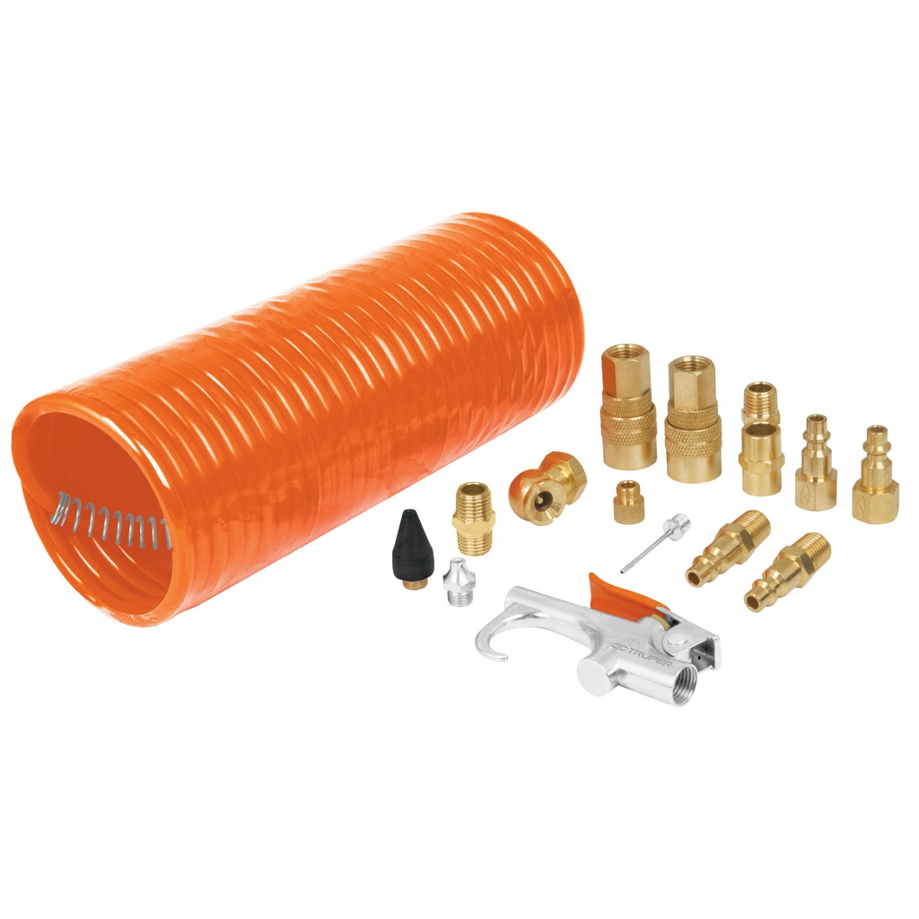 PISTOLA NEUMATICA DE RAPIDA ACCION C / ACC ( 14 PIEZAS) Y MANG NPT DE 1/4" REF. 19094 MARCA TRUPER