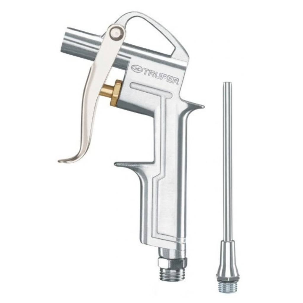 PISTOLA PARA SOPLAR C/EXTENSION 4" 1/4" NTP MAX 90 PSI MOD. PISO-695 REF.19235 MARCA TRUPER