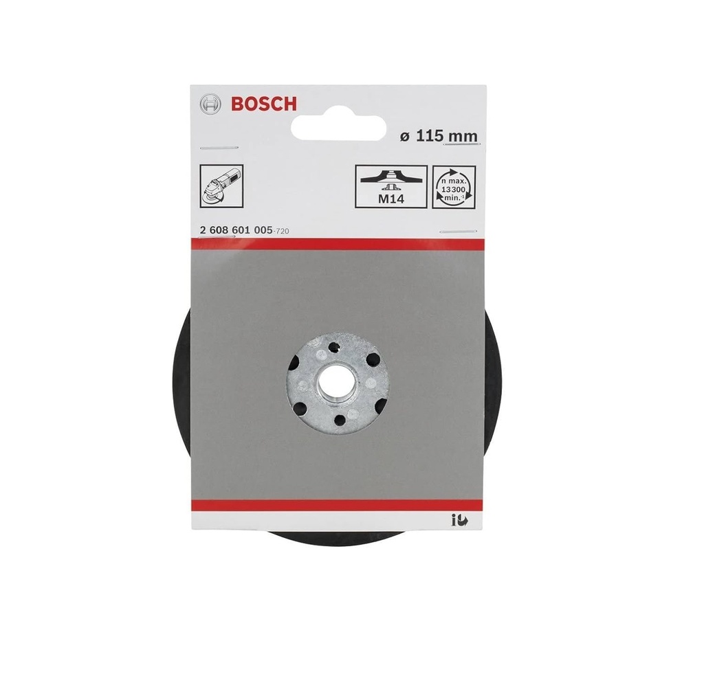 PLATO DE GOMA 4 1/2"(115MM) M14 REF. 2608601005 / 031202 MARCA BOSCH