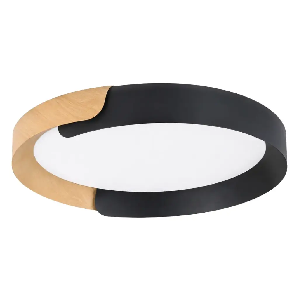 PLAFON DE TECHO MENGUANTE STYLE 58W 48CM C/CONTROL MARRON BORDE NEGRO REF. S-702NM MARCA LUCERNA