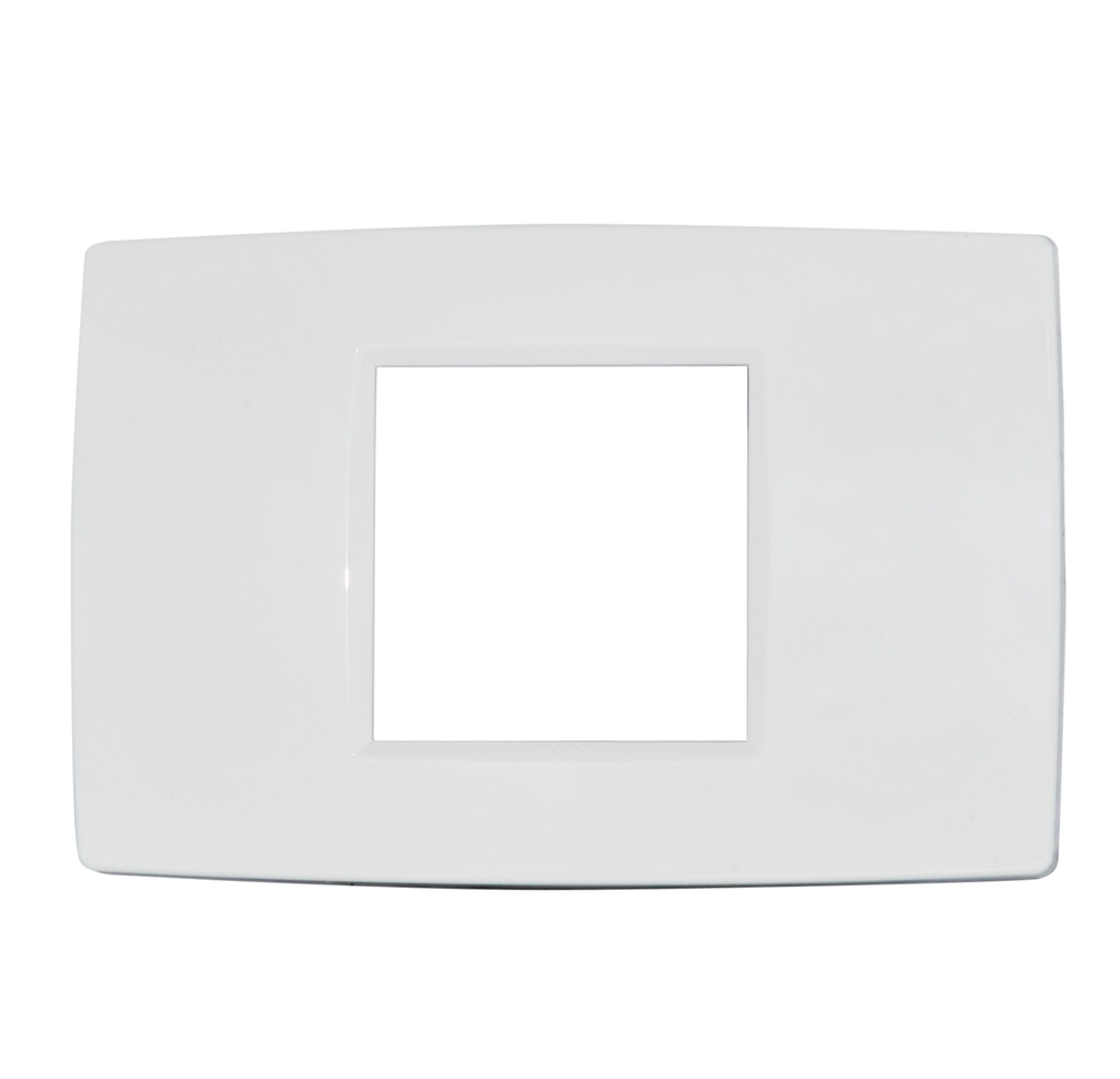 PLACA 2 MODULOS CENTRALES TECNOPOLIMERO NEVE COLOR BLANCO REF-09647.01 MARCA VIMAR