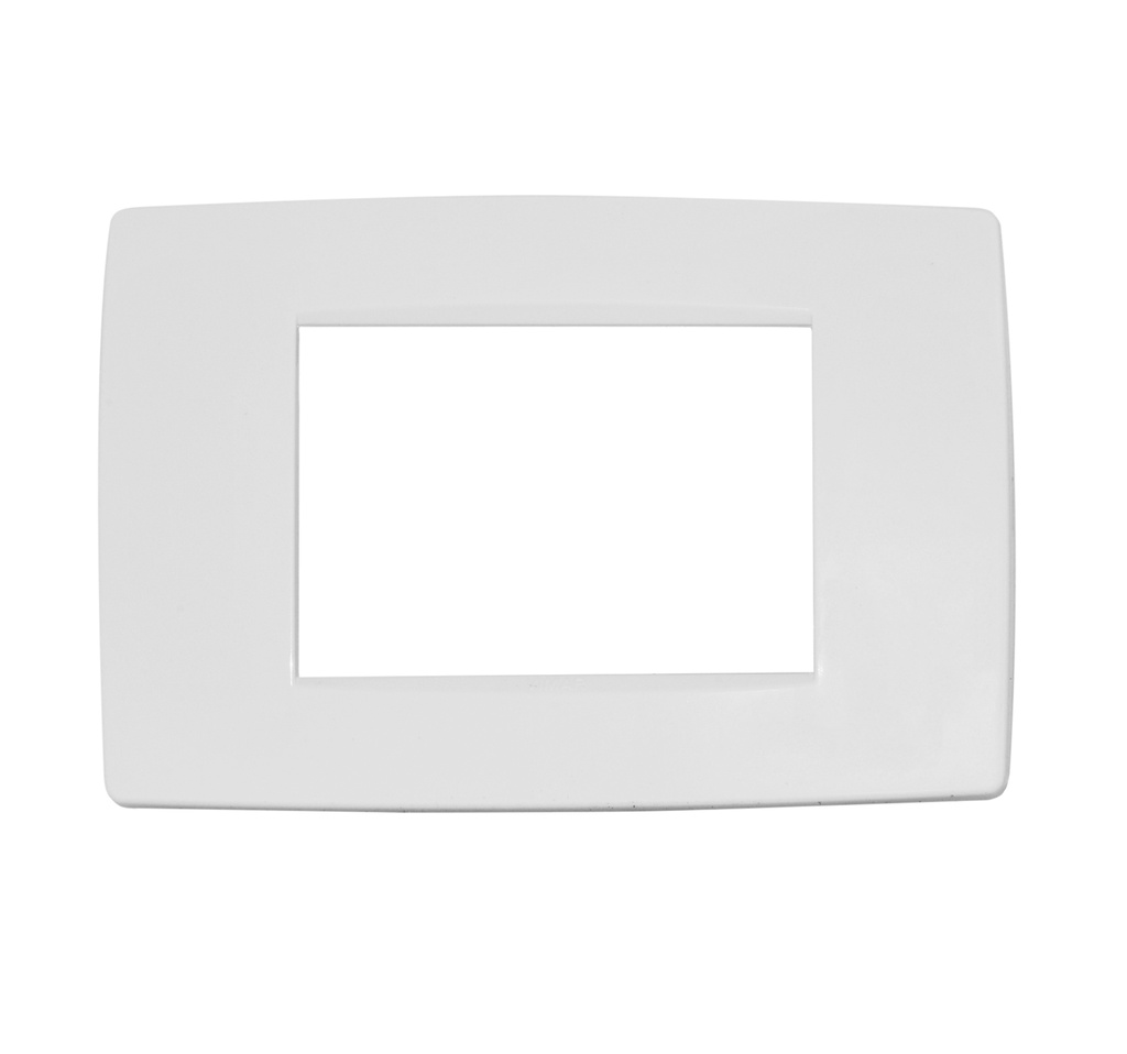PLACA 3 MODULOS CENTRALES TECNOPOLIMERO NEVE COLOR BLANCO REF-09653.01 MARCA VIMAR