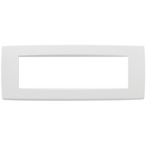 PLACA 7 MODULOS CENTRALES TECNOPOLIMERO NEVE COLOR BLANCO REF-09657.01 MARCA VIMAR