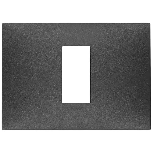 PLACA 1 MODULO CENTRAL TECNOPOLIMERO SERIE NEVE UP COLOR CARBON MATE REF. 09671.14 MARCA VIMAR