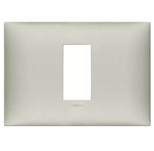 PLACA 1 MODULO CENTRAL TECNOPOLIMERO SERIE NEVE UP COLOR NIQUEL MATE REF. 09671.22 MARCA VIMAR