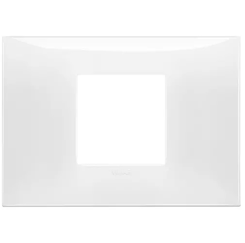 PLACA 2 MODULOS CENTRALES TECNOPOLIMERO SERIE NEVE UP COLOR BLANCO MATE REF. 09672.11 MARCA VIMAR