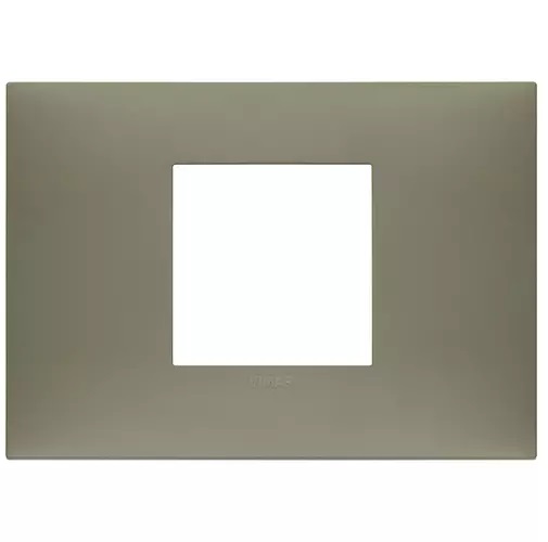 PLACA 2 MODULOS CENTRALES TECNOPOLIMERO SERIE NEVE UP COLOR ARCILLA MATE REF. 09672.13 MARCA VIMAR