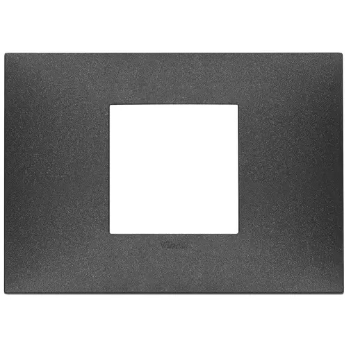 PLACA 2 MODULOS CENTRALES TECNOPOLIMERO SERIE NEVE UP COLOR CARBON MATE REF. 09672.14 MARCA VIMAR