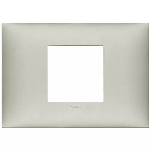 PLACA 2 MODULOS CENTRALES TECNOPOLIMERO SERIE NEVE UP COLOR NIQUEL MATE REF. 09672.22 MARCA VIMAR