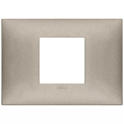 PLACA 2 MODULOS CENTRALES TECNOPOLIMERO SERIE NEVE UP COLOR TITANIO MATE REF. 09672.23 MARCA VIMAR