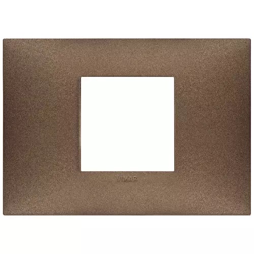 PLACA 2 MODULOS CENTRALES TECNOPOLIMERO SERIE NEVE UP COLOR COBRE MATE REF. 09672.24 MARCA VIMAR