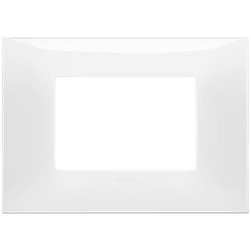 PLACA 3 MODULOS CENTRALES TECNOPOLIMERO SERIE NEVE UP COLOR BLANCO GLOSSY REF. 09673.01 MARCA VIMAR