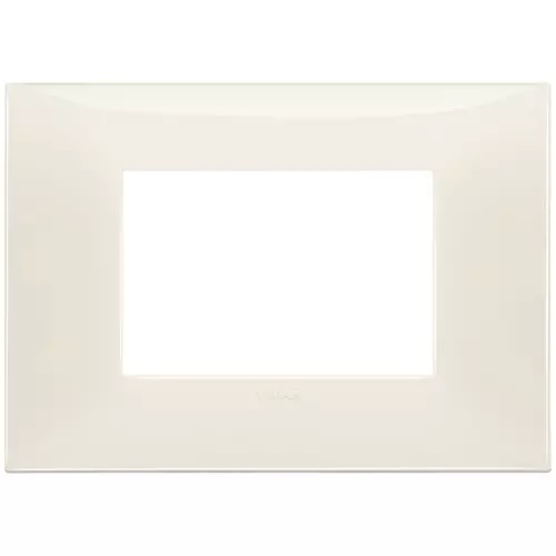 PLACA 3 MODULOS CENTRALES TECNOPOLIMERO SERIE NEVE UP COLOR MARFIL GLOSSY REF. 09673.02 MARCA VIMAR