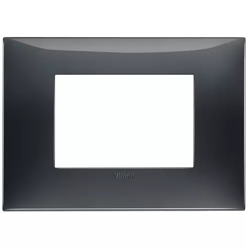 PLACA 3 MODULOS CENTRALES TECNOPOLIMERO SERIE NEVE UP COLOR PIZARRA GLOSSY REF. 09673.03 MARCA VIMAR