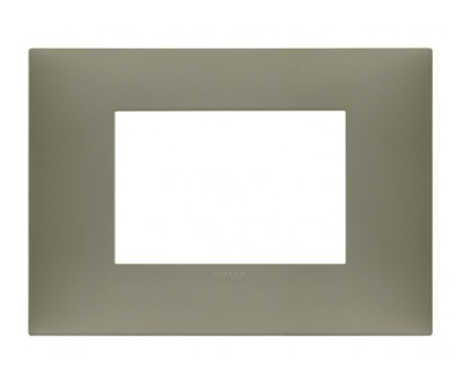 PLACA 3 MODULOS CENTRALES TECNOPOLIMERO SERIE NEVE UP COLOR ARCILLA MATE REF. 09673.13 MARCA VIMAR