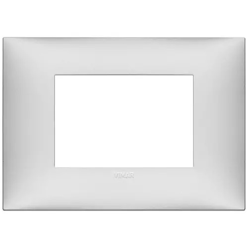 PLACA 3 MODULOS CENTRALES TECNOPOLIMERO SERIE NEVE UP COLOR PLATA MATE REF. 09673.21 MARCA VIMAR
