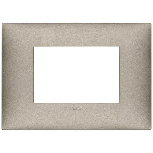PLACA 3 MODULOS CENTRALES TECNOPOLIMERO SERIE NEVE UP COLOR TITANIO MATE REF. 09673.23 MARCA VIMAR