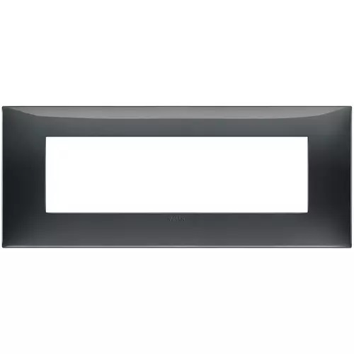 PLACA 7 MODULOS CENTRALES TECNOPOLIMERO NEVE UP COLOR PIZARRA REF. 09677.03 MARCA VIMAR
