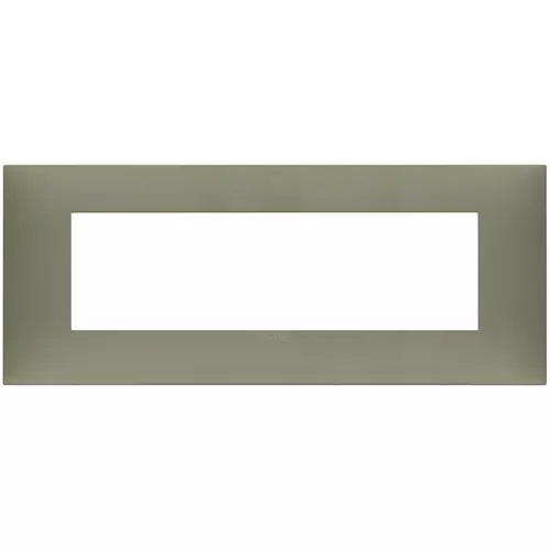 PLACA 7 MODULOS CENTRALES TECNOPOLIMERO NEVE UP COLOR ARCILLA MATE REF. 09677.13 MARCA VIMAR