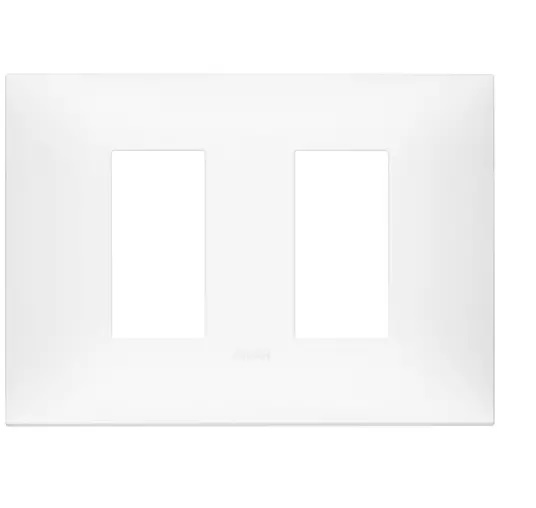 PLACA 2 MODULOS LATERALES TECNOPOLIMERO SERIE NEVE UP COLOR BLANCO MATE REF. 09679.11 MARCA VIMAR