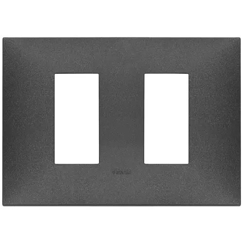 PLACA 2 MODULOS LATERALES TECNOPOLIMERO SERIE NEVE UP COLOR CARBON MATE REF. 09679.14 MARCA VIMAR