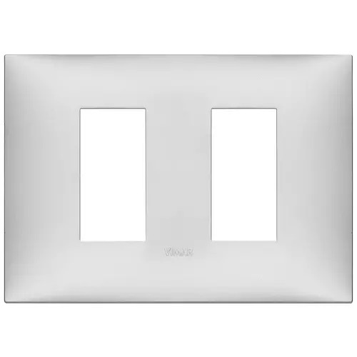 PLACA 2 MODULOS LATERALES TECNOPOLIMERO SERIE NEVE UP COLOR PLATA MATE REF. 09679.21 MARCA VIMAR