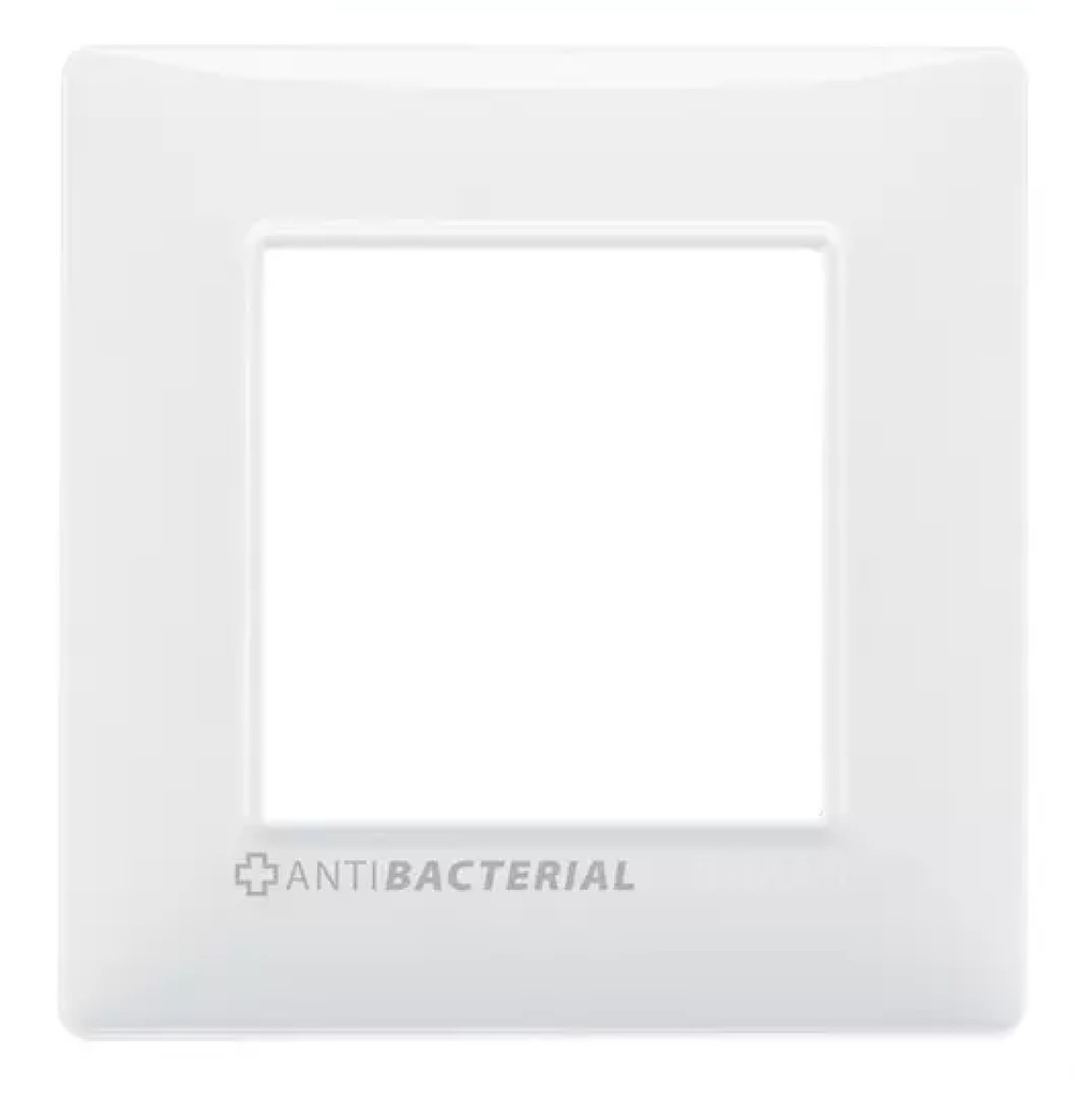 PLACA 2 MODULOS CENTRAL TECNOPOLIMERO ANTIBACTERIAL BLANCO REF. 14642.AB.01 SERIE PLANA MARCA VIMAR