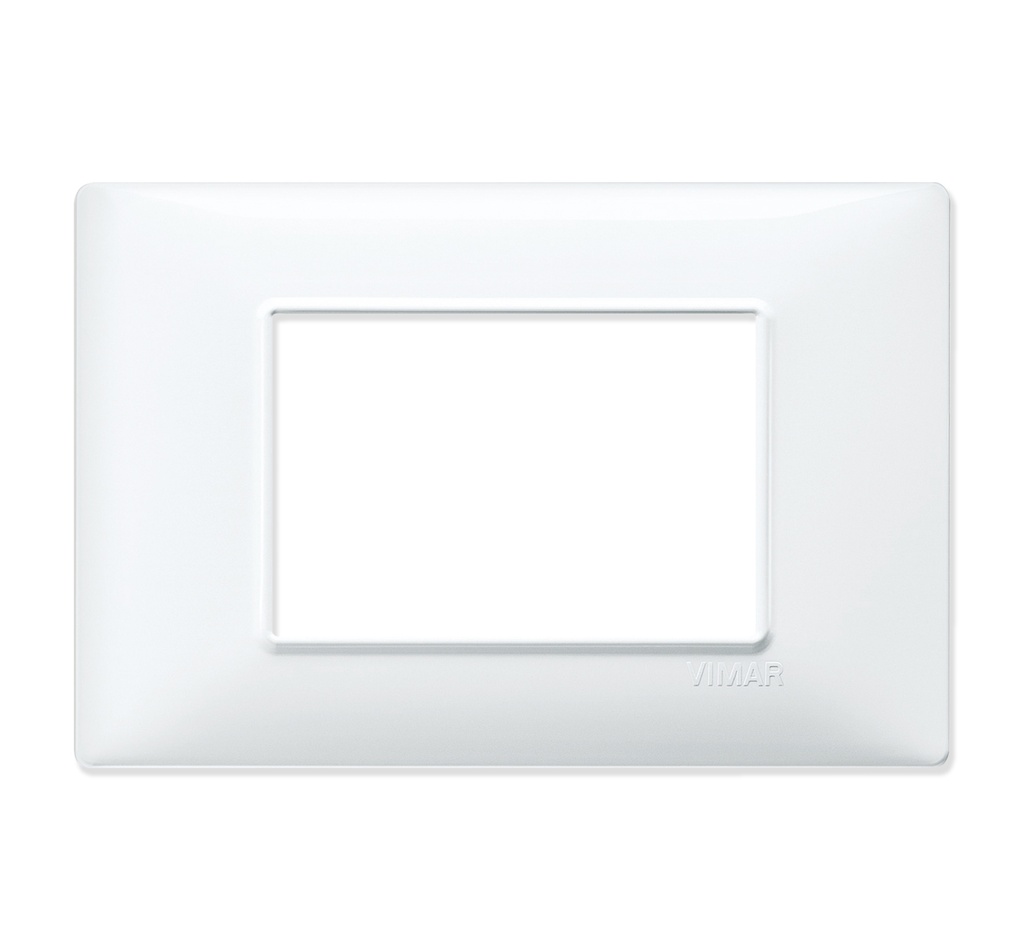 PLACA 3 MODULOS CENTRALES TECNOPOLIMERO PLANA COLOR BLANCO REF-14653.01 MARCA VIMAR