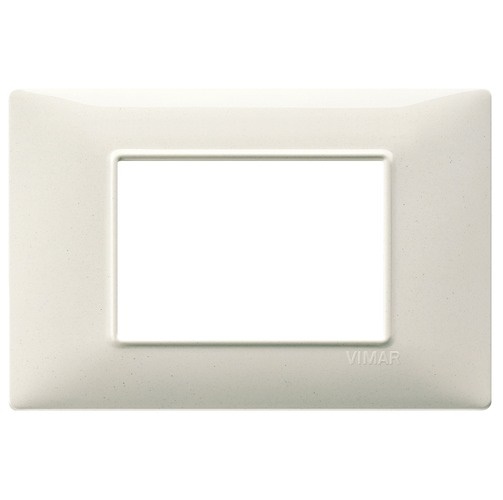 PLACA 3 MODULOS CENTRALES TECNOPOLIMERO PLANA COLOR BEIGE REF-14653.06 MARCA VIMAR