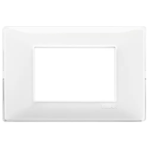 PLACA 3 MODULOS CENTRALES TECNOPOLIMERO PLANA COLOR REFLEX NIEVE REF-14653.41 MARCA VIMAR