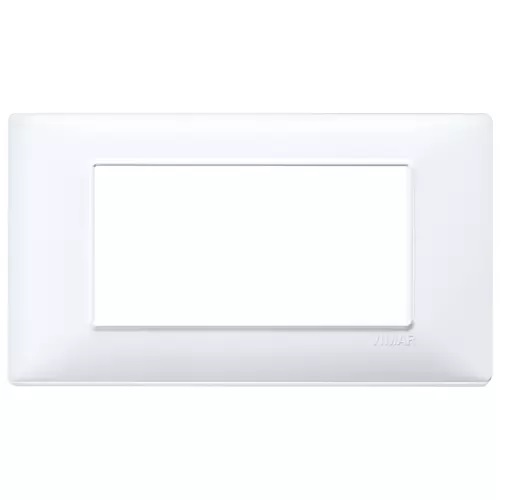 PLACA 4 MODULOS CENTRALES TECNOPOLIMERO PLANA COLOR BLANCO REF. 14654.01 MARCA VIMAR