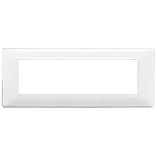 PLACA 7 MODULOS CENTRALES CLASSIC TECNOPOLIMERO PLANA COLOR RELFEX NIEVE REF. 14657.41 MARCA VIMAR