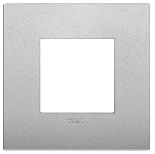 PLACA 2 MODULOS CENTRALES CLASSIC ALUMINIO SILVER MATE SERIE ARKE REF.19642.79 MARCA VIMAR