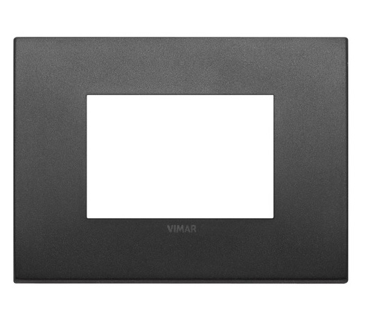 PLACA 3 MODULOS CENTRALES CLASSIC METAL GRAFITO MATE SERIE ARKE REF. 19653.01 MARCA VIMAR