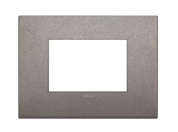 PLACA 3 MODULOS CENTRALES CLASSIC METAL TITANIO MATE SERIE ARKE REF. 19653.04MARCA VIMAR