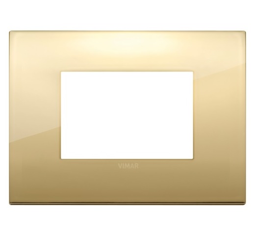 PLACA 3 MODULOS CENTRALES CLASSIC METAL ORO SERIE ARKE REF. 19653.07 MARCA VIMAR