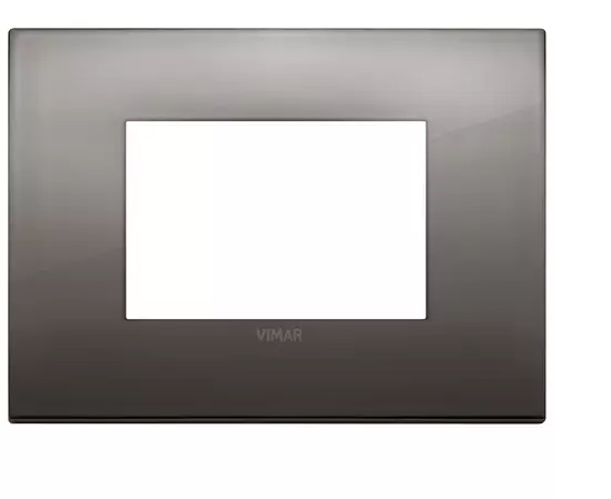 PLACA 3 MODULOS CENTRALES CLASSIC METAL CROMO NEGRO SERIE ARKE REF. 19653.09 MARCA VIMAR