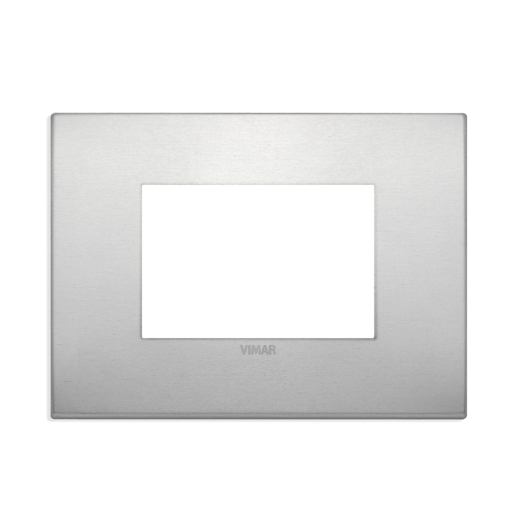 PLACA 3 MODULOS CENTRALES CLASSIC ALUMINIO ARKE COLOR ALUMINIO REF-19653.15 MARCA VIMAR