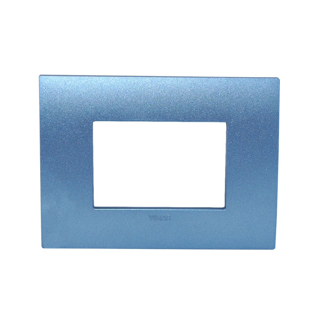 PLACA 3 MODULOS CENTRALES CLASSIC TECNOPOLIMERO ARKE COLOR AZUL MATE REF-19653.76 MARCA VIMAR