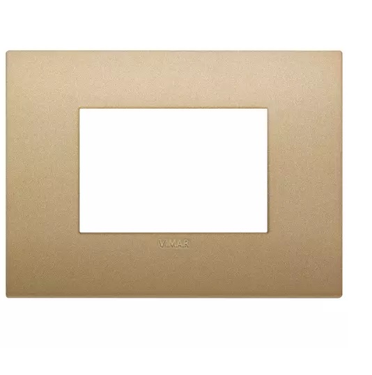 PLACA 3 MODULOS CENTRALES CLASSIC TECNOPOLIMERO ARKE COLOR ORO MATE REF-19653.78 MARCA VIMAR