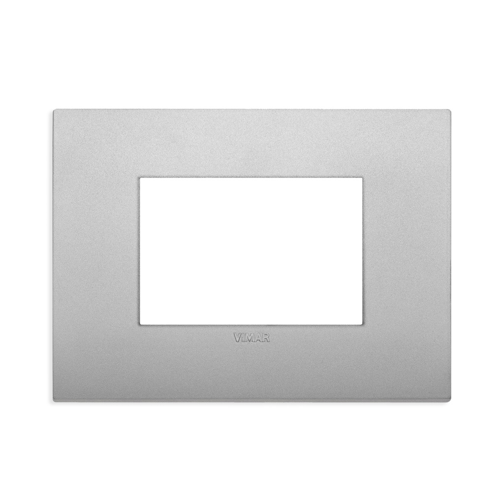 PLACA 3 MODULOS CENTRALES CLASSIC TECNOPOLIMERO ARKE COLOR SILVER MATE REF-19653.79 MARCA VIMAR