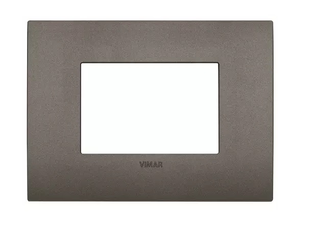 PLACA 3 MODULOS CENTRALES CLASSIC TECNOPOLIMERO ARKE COLOR METAL REF-19653.80 MARCA VIMAR