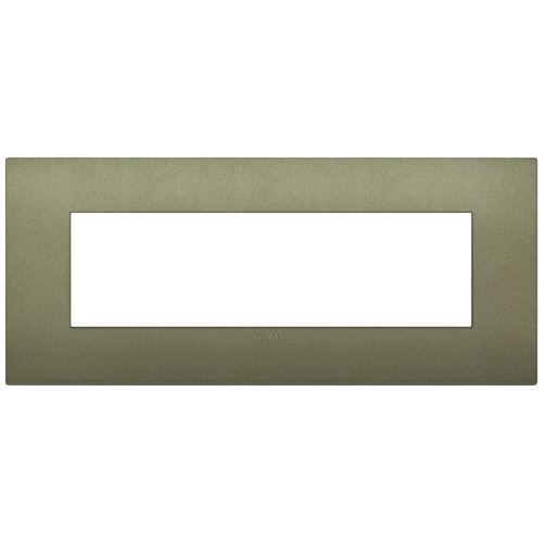 PLACA 7 MODULOS CENTRALES CLASSIC TECNOPOLIMERO ARKE COLOR VERDE MATE REF. 19657.77 MARCA VIMAR