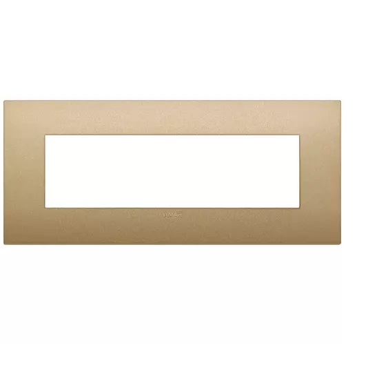 PLACA 7 MODULOS CENTRALES CLASSIC TECNOPOLIMERO ARKE COLOR ORO MATE REF-19657.78 MARCA VIMAR