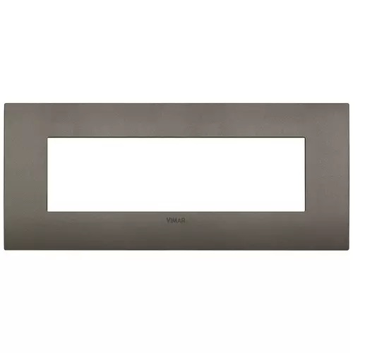 PLACA 7 MODULOS CENTRALES CLASSIC TECNOPOLIMERO ARKE COLOR METAL REF. 19657.80 MARCA VIMAR