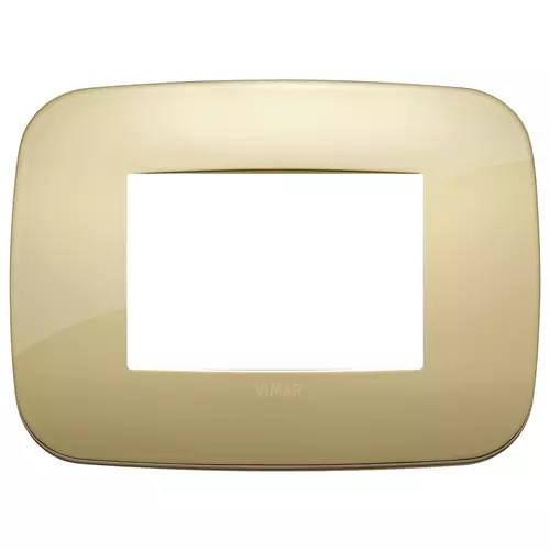 PLACA 3 MODULOS CENTRALES METAL ARKE COLOR ORO REF.19683.27 ( ROUND ) MARCA VIMAR
