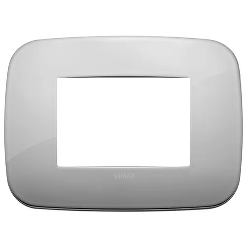 PLACA 3 MODULOS CENTRALES ROUND METAL ARKE COLOR CROMO REF-19683.28 MARCA VIMAR