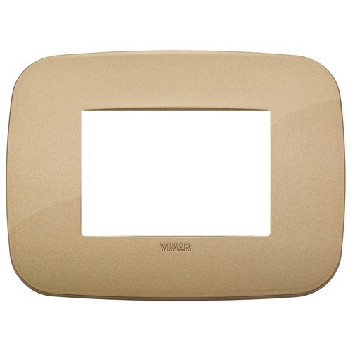 PLACA 3 MODULOS CENTRALES TECNOPOLIMERO ARKE COLOR ORO ANTIGUO REF-19683.88 ( ROUND ) MARCA VIMAR