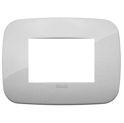 PLACA 3 MODULOS CENTRALES TECNOPOLIMERO ARKE COLOR SILVER REF-19683.89 ( ROUND ) MARCA VIMAR